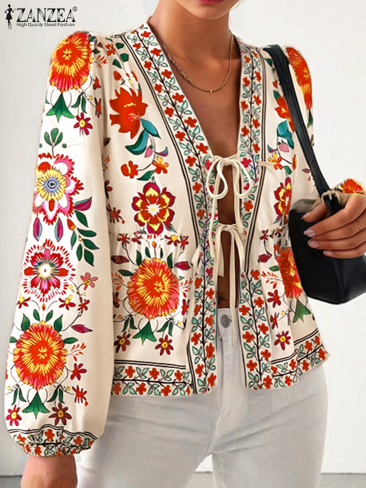 Sewing V - Bohemian Printed Holiday Shirt Women's Summer