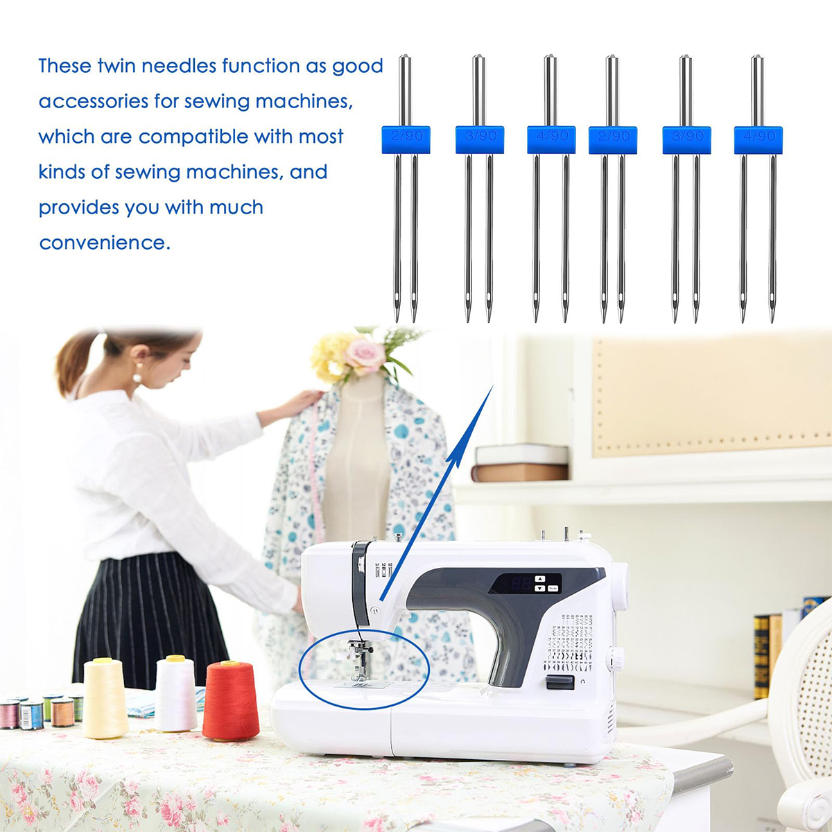 3 Size Twin Needles for Sewing – обзор и цена Twin Needle Stretch
