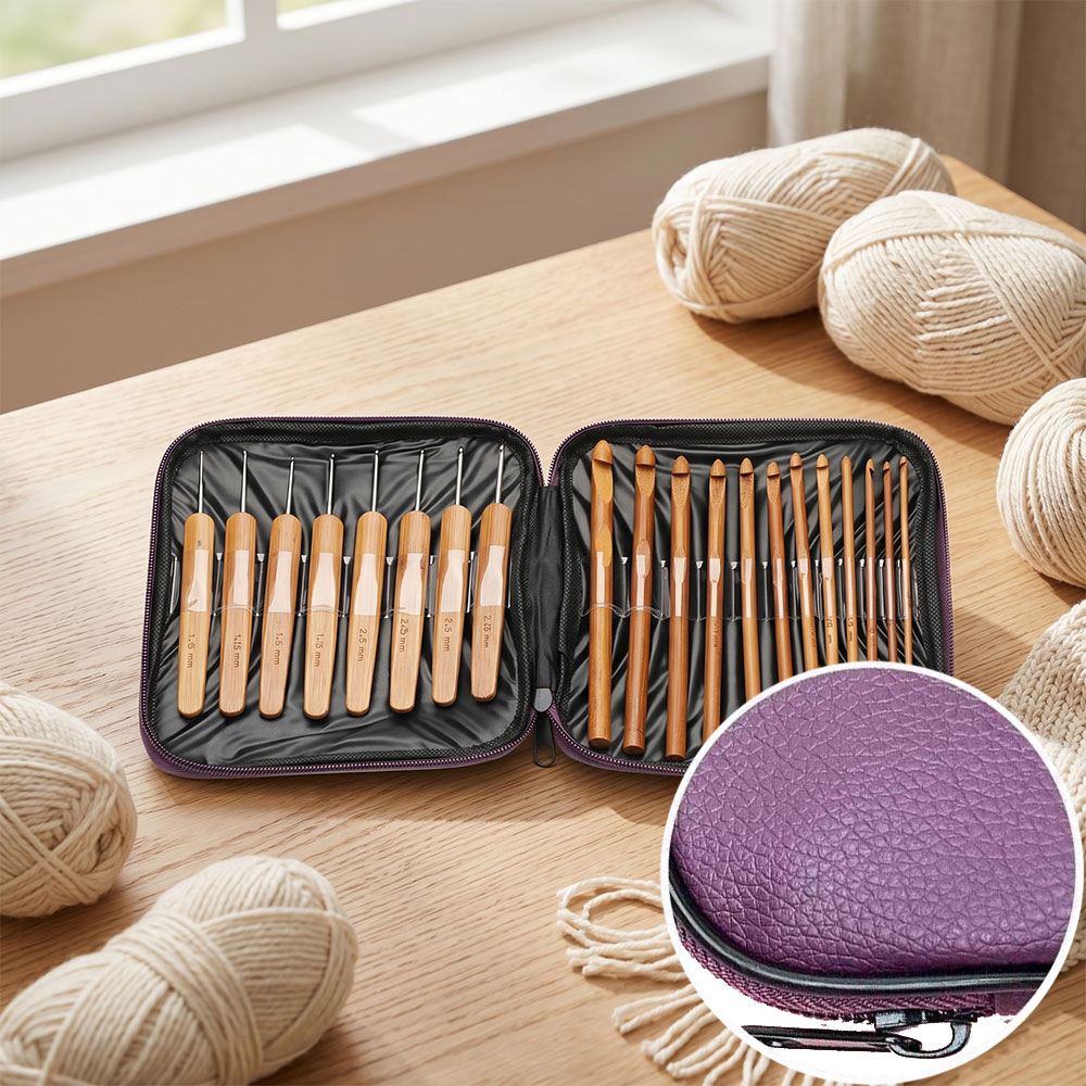74pcs Bamboo Crochet Hooks Set – обзор и цена Sewing Kit
