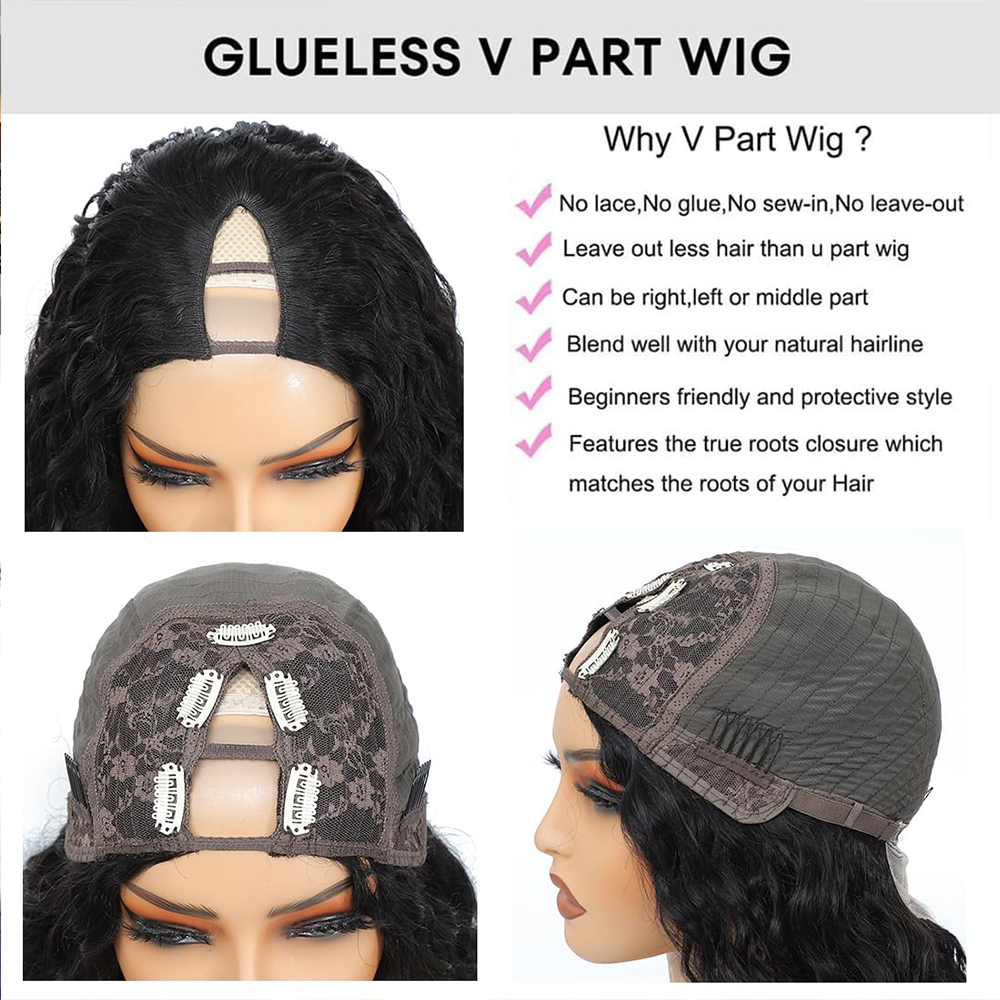 V Part Wig Human Hair Body Wav – обзор и цена Sewing V
