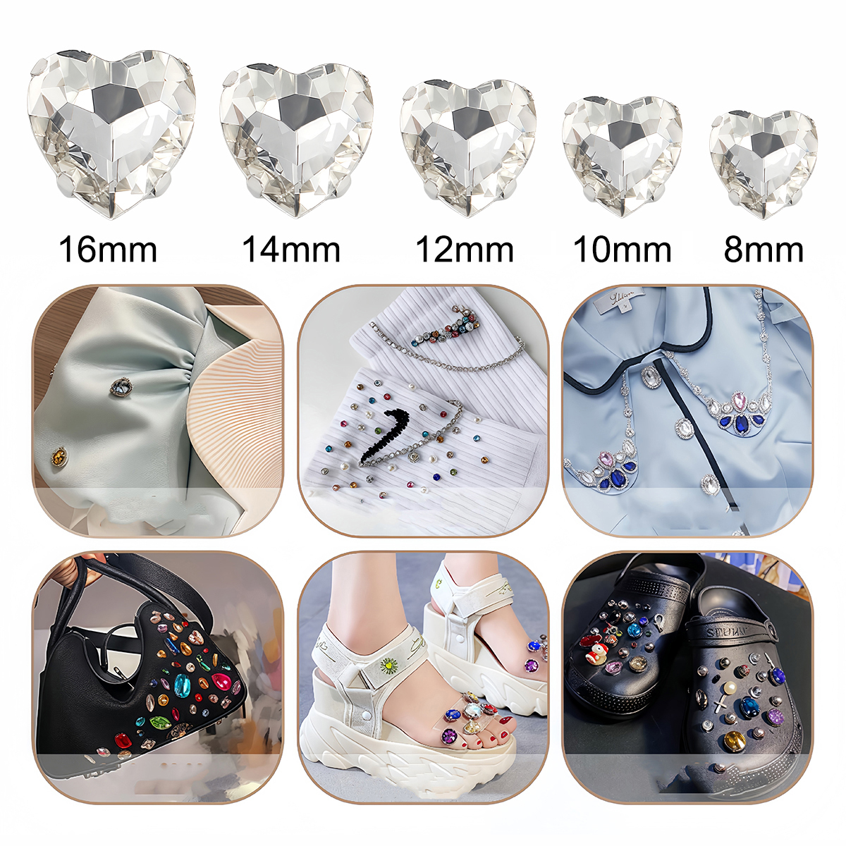 Heart Shape Glass Rhinestones  – обзор и цена Sewing V