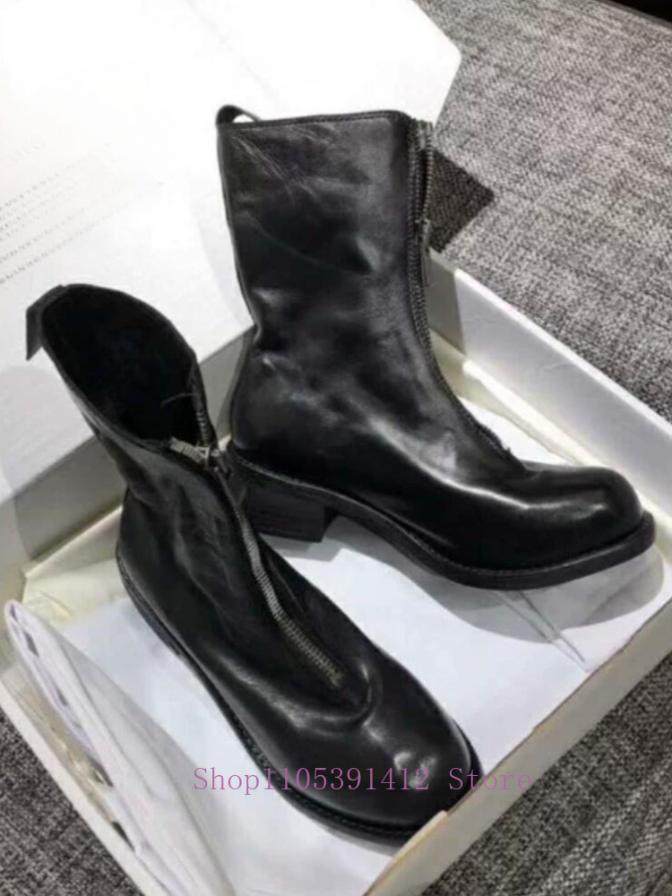 Luxury Men Shoes Genuine Leath – обзор и цена Sewing Front Zipper