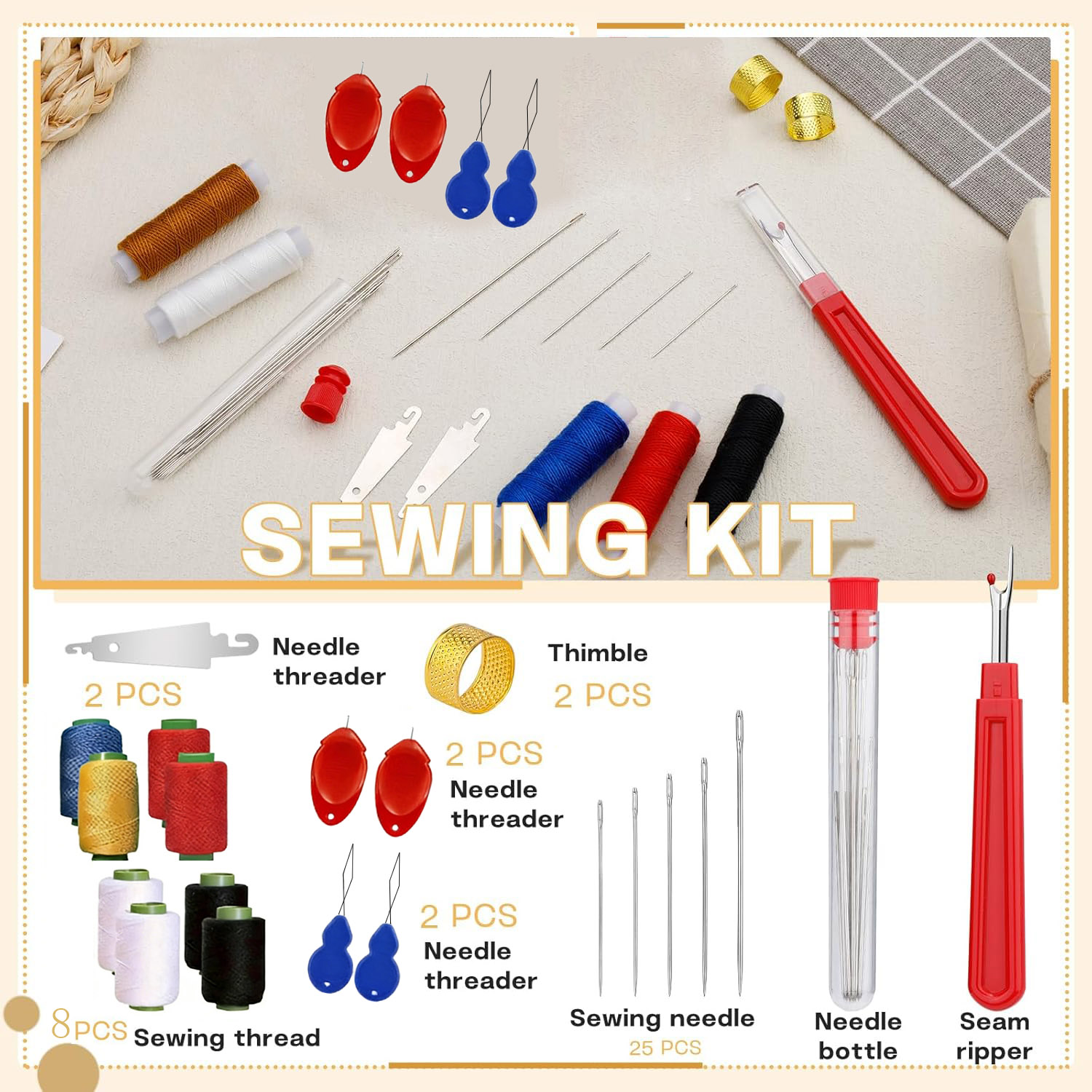 43pcs Big Eye Sewing Needle Ki – обзор и цена Sewing Kit