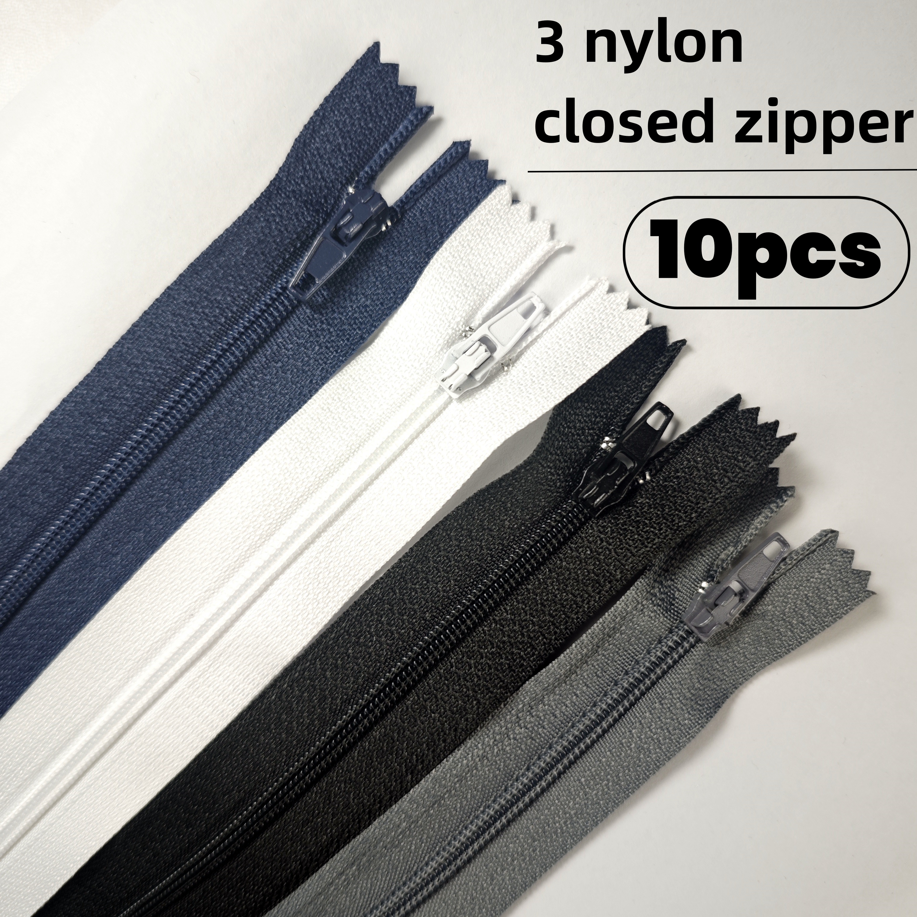 10pcs #3 Nylon Closed-End Zipp – обзор и цена Sewing Front Zipper