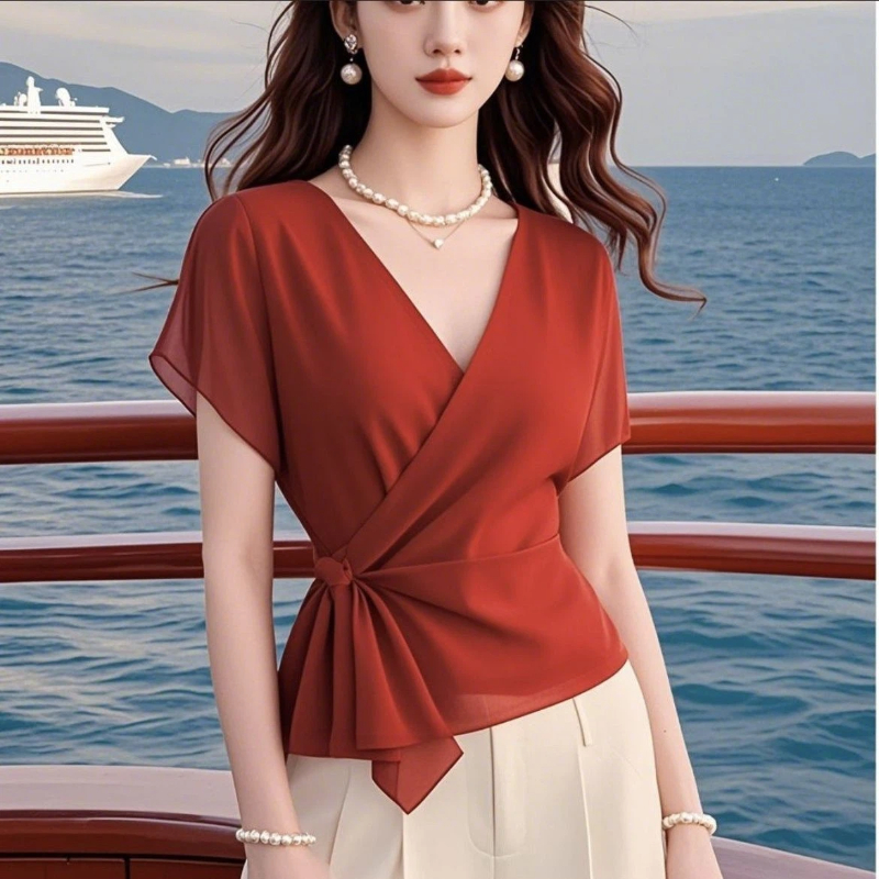 Women's Elegant V-Neck Solid P – обзор и цена Sewing V