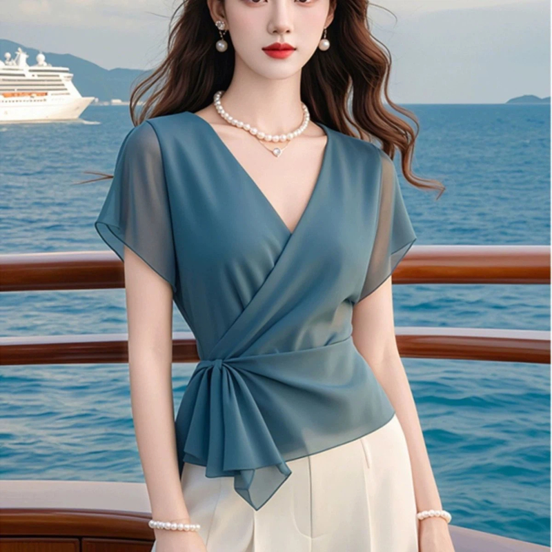 Women's Elegant V-Neck Solid P – обзор и цена Sewing V