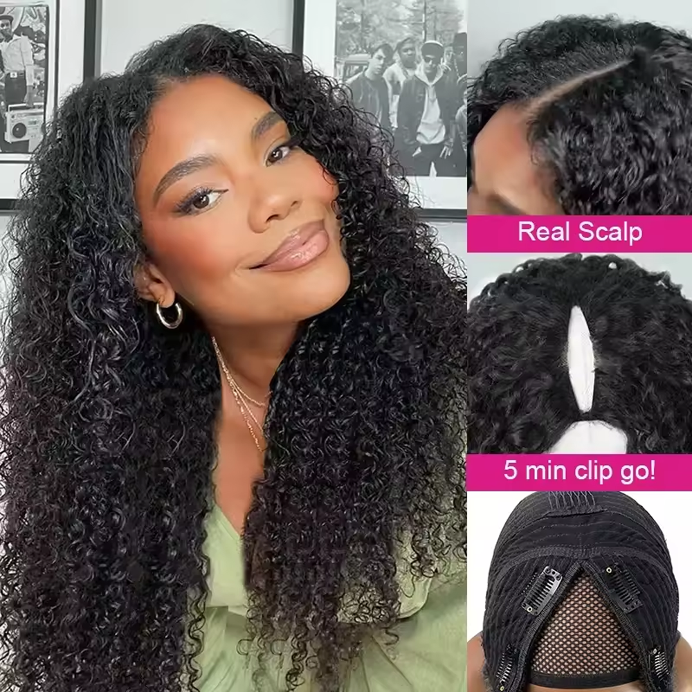 V Part Wig Deep Wave  Human Ha – обзор и цена Sewing V