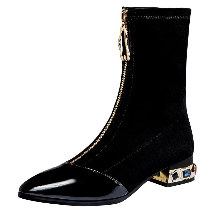Women Shiny Sequin Ankle Boots – обзор и цена Sewing Front Zipper