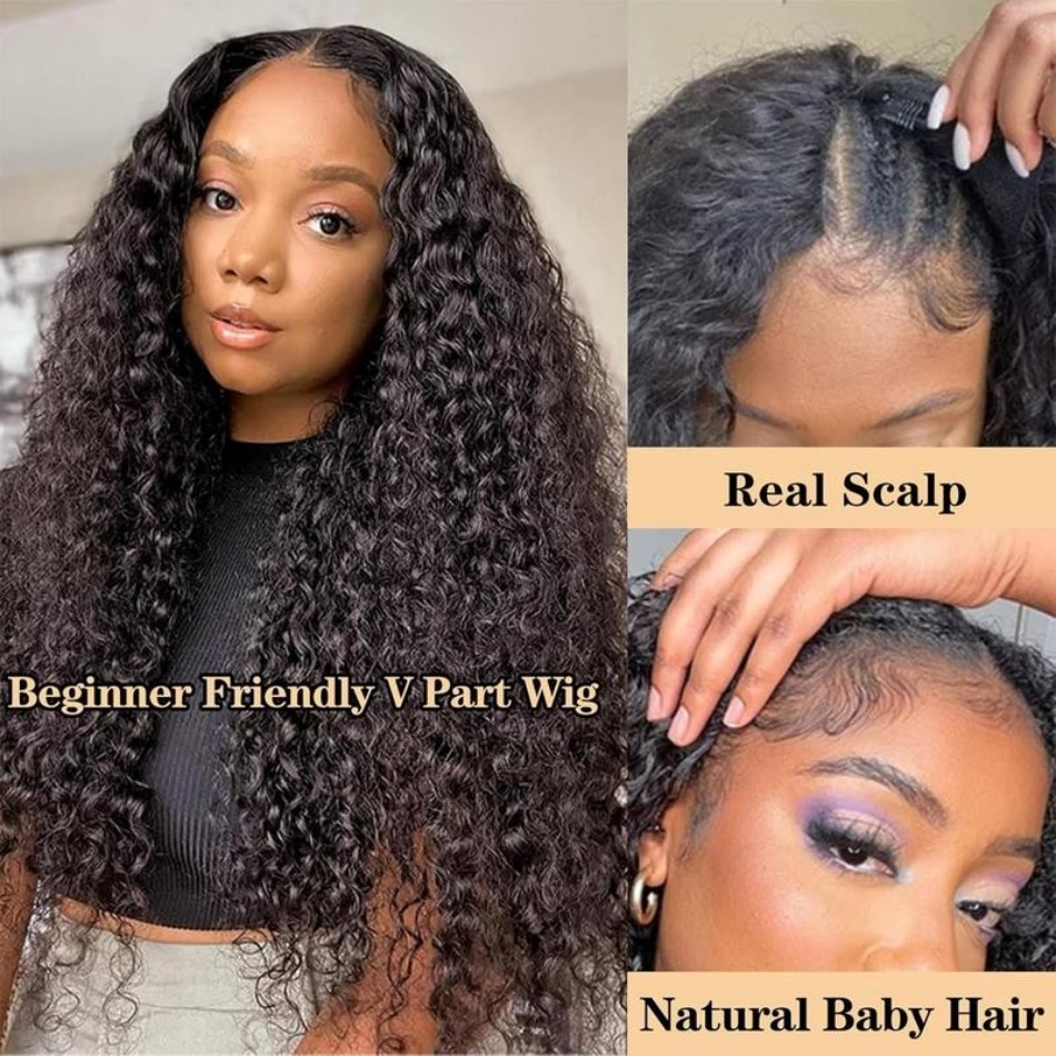Deep Wave V Part Wig Human Hai – обзор и цена Sewing V