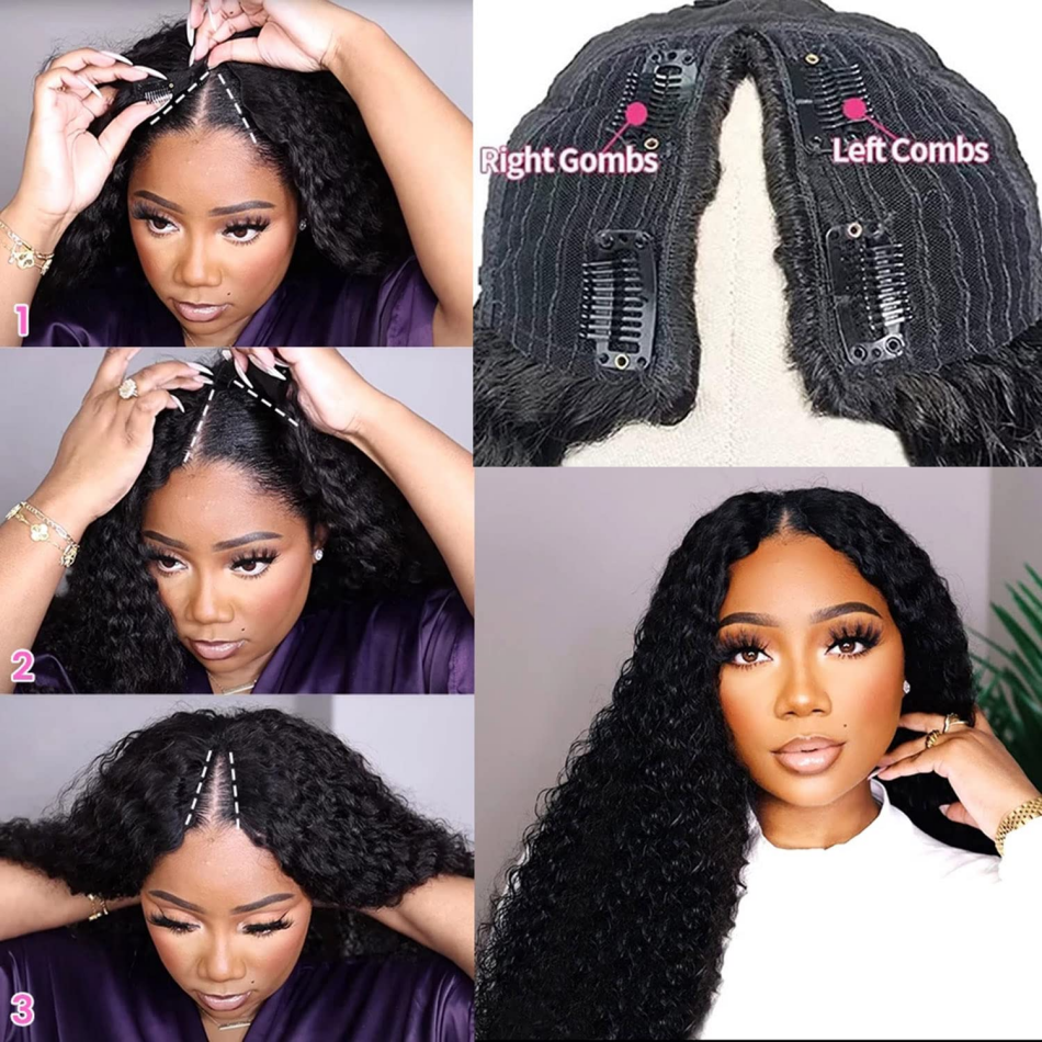 Deep Wave V Part Wig Human Hai – обзор и цена Sewing V